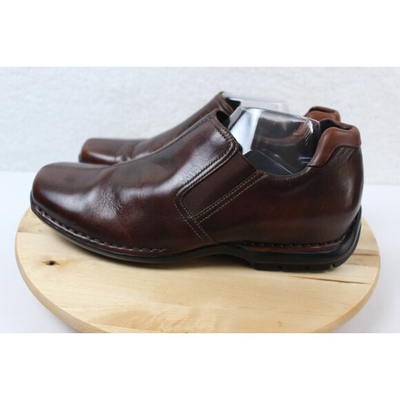 Cole Haan Slip On Shoe Men Size 11.5 Leather Brown Loafer Zeno Split Toe Comfort - Picture 4 of 13